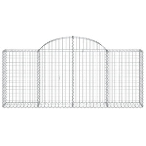 Gabionen mit Hochbogen 10 Stk. 200x30x80/100cm Verzinktes Eisen