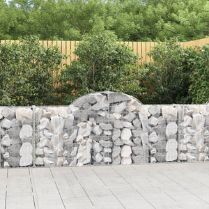Gabionen mit Hochbogen 10 Stk. 200x30x80/100cm Verzinktes Eisen