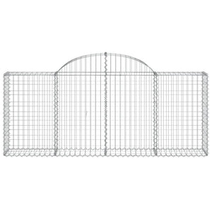 Gabionen mit Hochbogen 13 Stk. 200x30x80/100cm Verzinktes Eisen