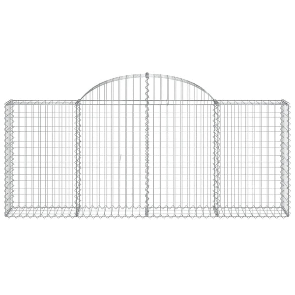 Gabionen mit Hochbogen 13 Stk. 200x30x80/100cm Verzinktes Eisen