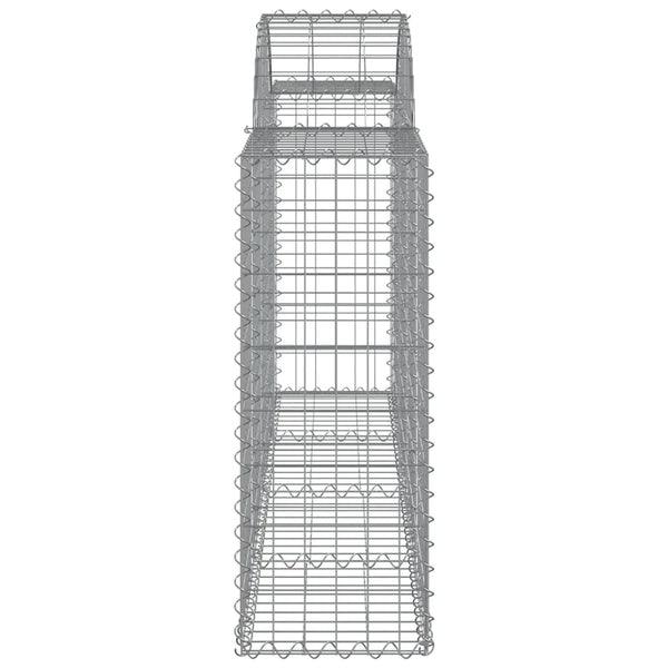 Gabionen mit Hochbogen 14 Stk. 200x30x80/100cm Verzinktes Eisen