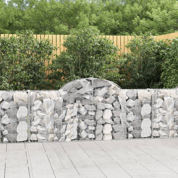 Gabionen mit Hochbogen 14 Stk. 200x30x80/100cm Verzinktes Eisen