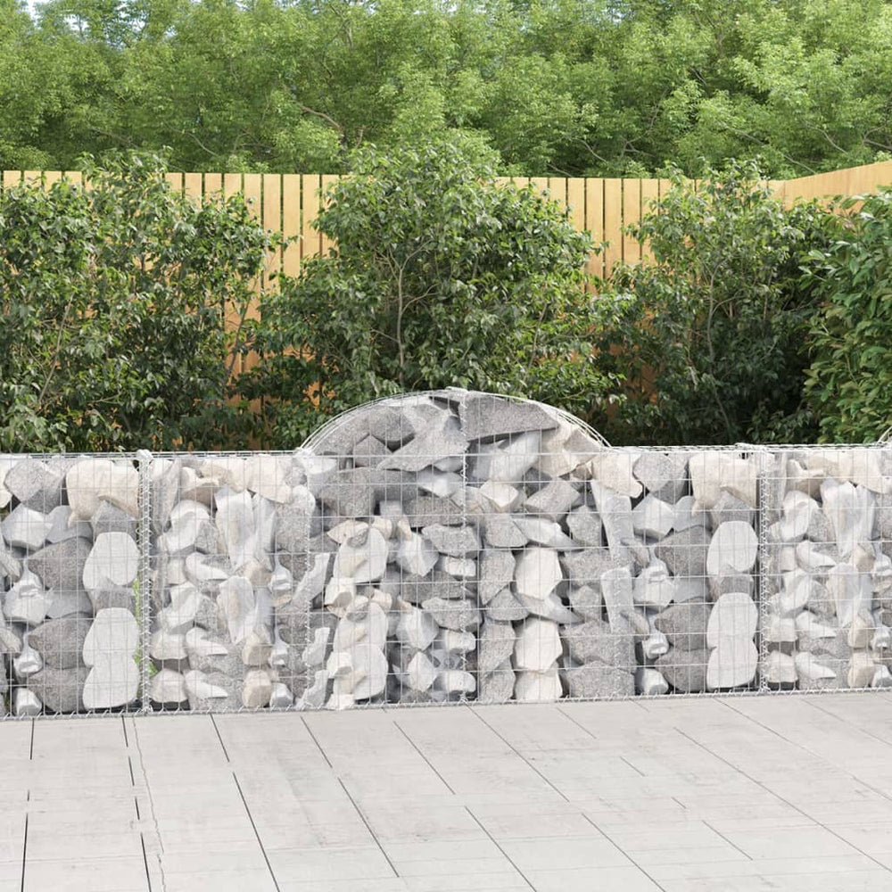 vidaXL Gabions with Arch Top 15 pcs. 200x30x80/100cm Galvanized Iron