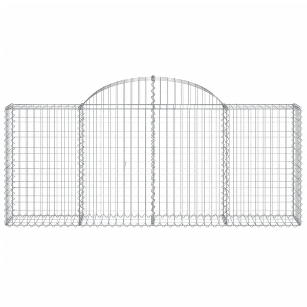 Gabionen mit Hochbogen 20 Stk. 200x30x80/100cm Verzinktes Eisen