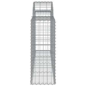Gabionen mit Hochbogen 25 Stk. 200x30x80/100cm Verzinktes Eisen