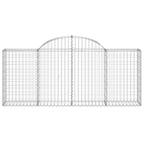 Gabionen mit Hochbogen 30 Stk. 200x30x80/100cm Verzinktes Eisen