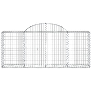 Gabionen mit Hochbogen 40 Stk. 200x30x80/100cm Verzinktes Eisen