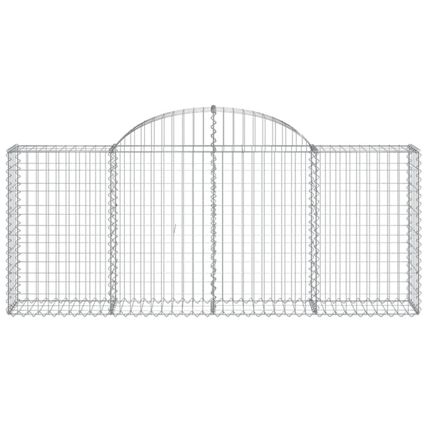 Gabionen mit Hochbogen 50 Stk. 200x30x80/100cm Verzinktes Eisen