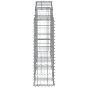 Gabionen mit Hochbogen 4 Stk. 200x30x100/120cm Verzinktes Eisen