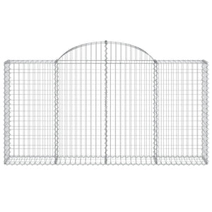 Gabionen mit Hochbogen 6 Stk. 200x30x100/120cm Verzinktes Eisen