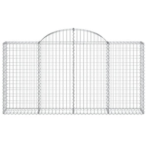 Gabionen mit Hochbogen 7 Stk. 200x30x100/120cm Verzinktes Eisen