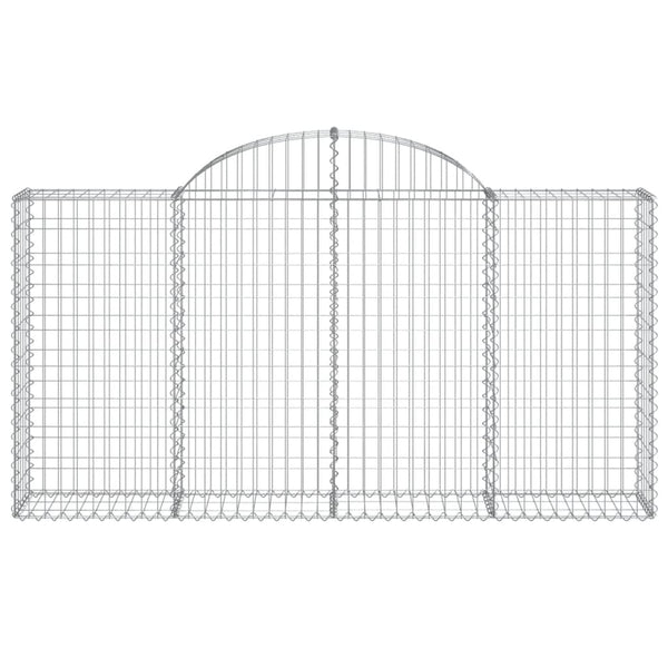Gabionen mit Hochbogen 7 Stk. 200x30x100/120cm Verzinktes Eisen