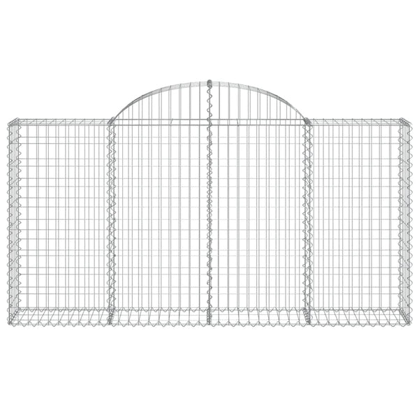 Gabionen mit Hochbogen 9 Stk. 200x30x100/120cm Verzinktes Eisen
