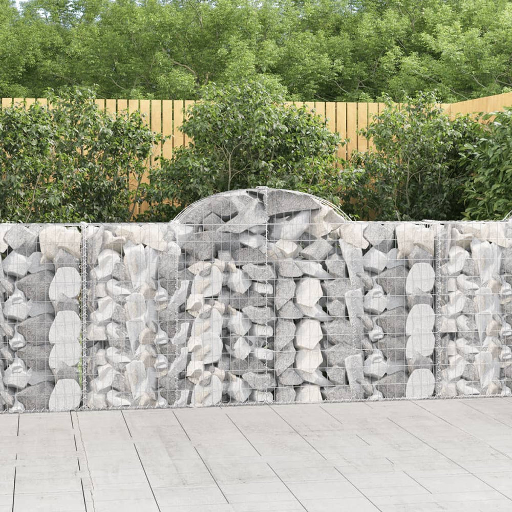 vidaXL Gabions with Arch Top 10 pcs. 200x30x100/120cm Galvanized Iron