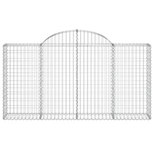 Gabionen mit Hochbogen 12Stk. 200x30x100/120cm Verzinktes Eisen
