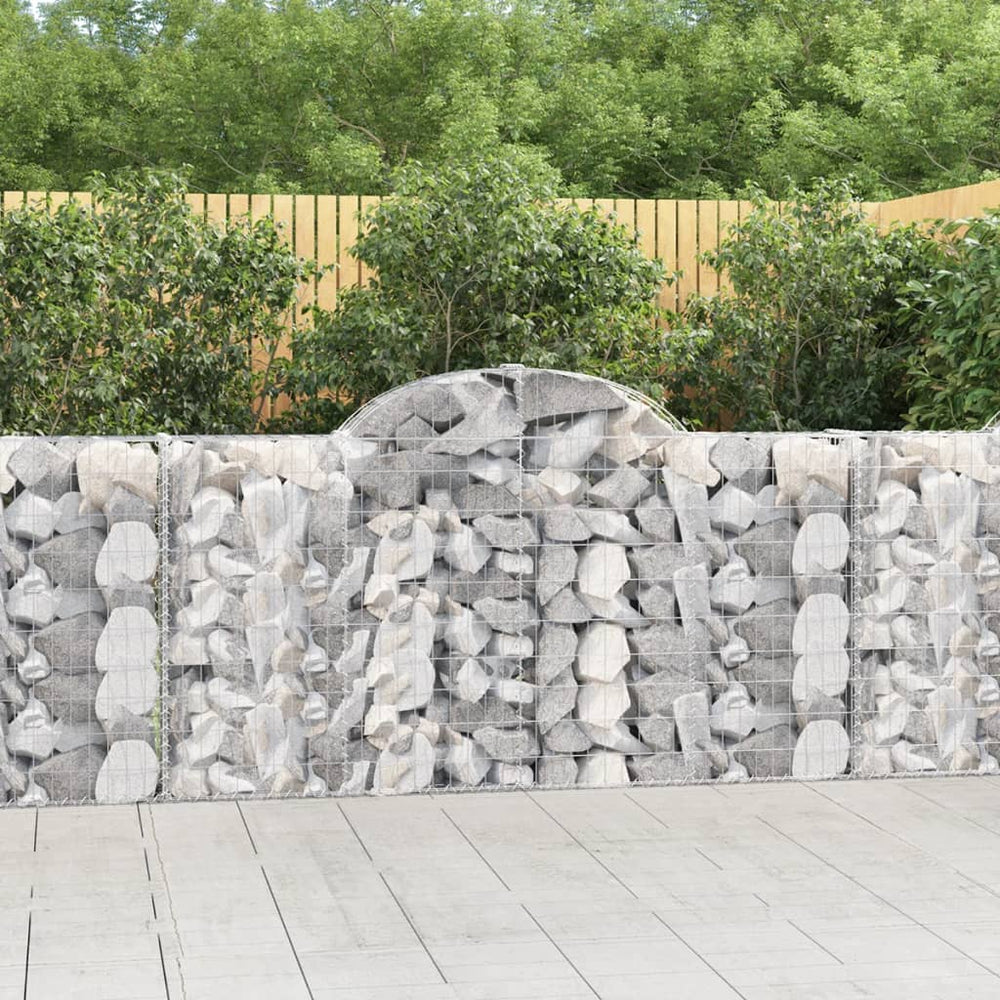 vidaXL Gabions with High Arch 15 pcs. 200x30x100/120cm Galvanized Iron