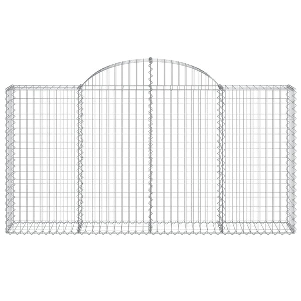 Gabionen mit Hochbogen 20Stk. 200x30x100/120cm Verzinktes Eisen