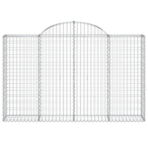 Gabionen mit Hochbogen 3 Stk. 200x30x120/140cm Verzinktes Eisen