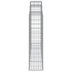 Gabionen mit Hochbogen 3 Stk. 200x30x120/140cm Verzinktes Eisen