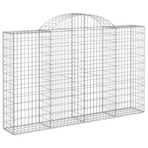 Gabionen mit Hochbogen 6 Stk. 200x30x120/140cm Verzinktes Eisen