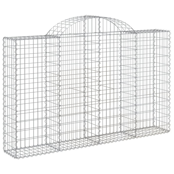 Gabionen mit Hochbogen 6 Stk. 200x30x120/140cm Verzinktes Eisen