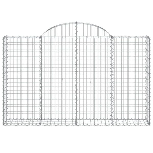 Gabionen mit Hochbogen 6 Stk. 200x30x120/140cm Verzinktes Eisen