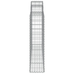 Gabionen mit Hochbogen 6 Stk. 200x30x120/140cm Verzinktes Eisen