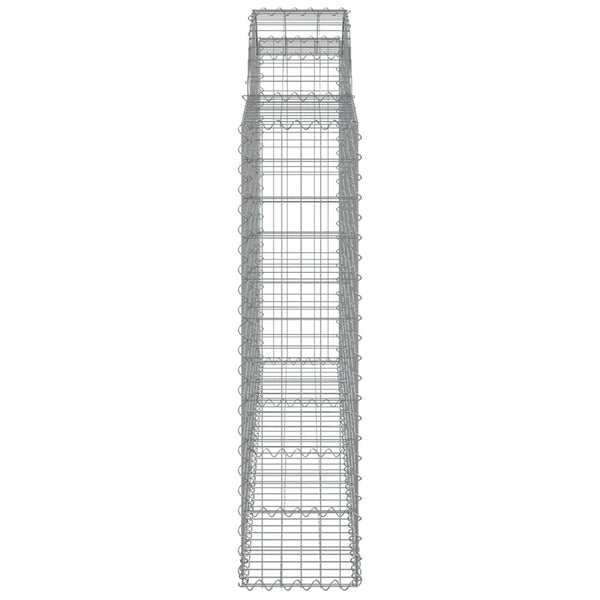 Gabionen mit Hochbogen 6 Stk. 200x30x120/140cm Verzinktes Eisen