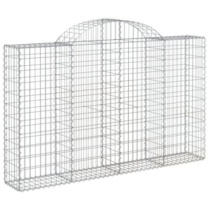 Gabionen mit Hochbogen 8 Stk. 200x30x120/140cm Verzinktes Eisen