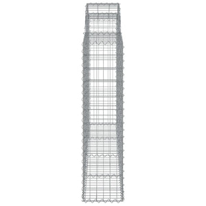 Gabionen mit Hochbogen 10Stk. 200x30x120/140cm Verzinktes Eisen