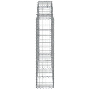 Gabionen mit Hochbogen 12Stk. 200x30x120/140cm Verzinktes Eisen
