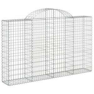 Gabionen mit Hochbogen 18Stk. 200x30x120/140cm Verzinktes Eisen