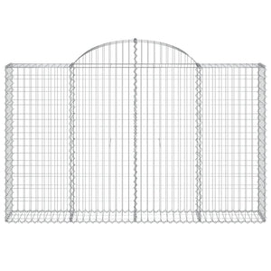Gabionen mit Hochbogen 20Stk. 200x30x120/140cm Verzinktes Eisen