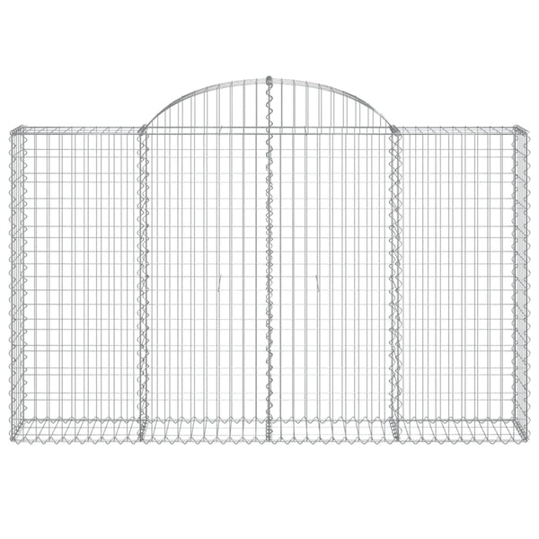 Gabionen mit Hochbogen 25Stk. 200x30x120/140cm Verzinktes Eisen