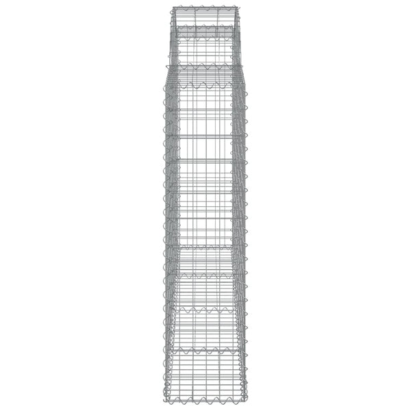 Gabionen mit Hochbogen 25Stk. 200x30x120/140cm Verzinktes Eisen