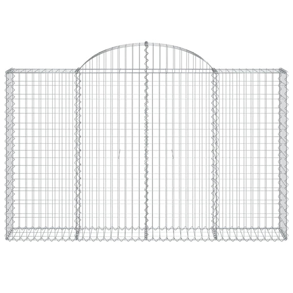 Gabionen mit Hochbogen 40Stk. 200x30x120/140cm Verzinktes Eisen
