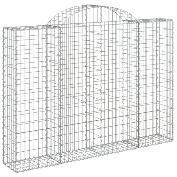 Gabionen mit Hochbogen 6 Stk. 200x30x140/160cm Verzinktes Eisen