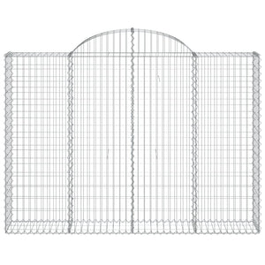 Gabionen mit Hochbogen 6 Stk. 200x30x140/160cm Verzinktes Eisen