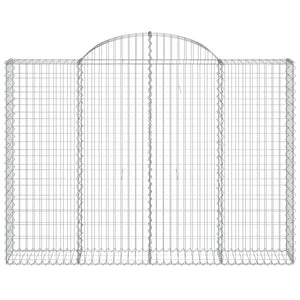 Gabionen mit Hochbogen 7 Stk. 200x30x140/160cm Verzinktes Eisen