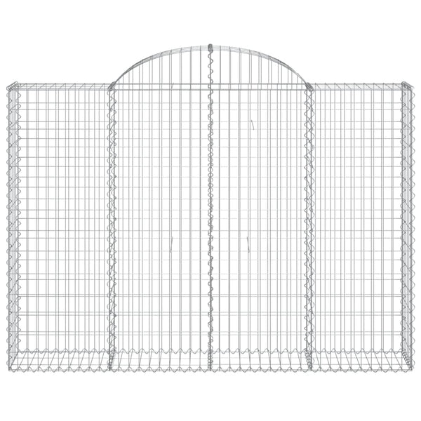 Gabionen mit Hochbogen 7 Stk. 200x30x140/160cm Verzinktes Eisen