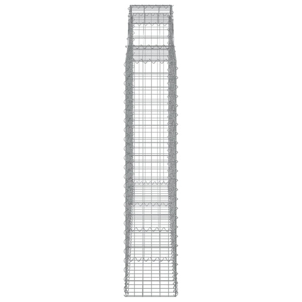 Gabionen mit Hochbogen 7 Stk. 200x30x140/160cm Verzinktes Eisen