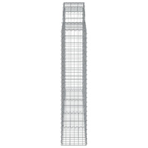 Gabionen mit Hochbogen 9 Stk. 200x30x140/160cm Verzinktes Eisen