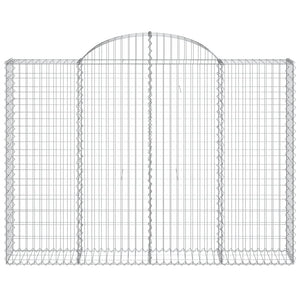Gabionen mit Hochbogen 10Stk. 200x30x140/160cm Verzinktes Eisen