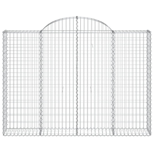 Gabionen mit Hochbogen 10Stk. 200x30x140/160cm Verzinktes Eisen