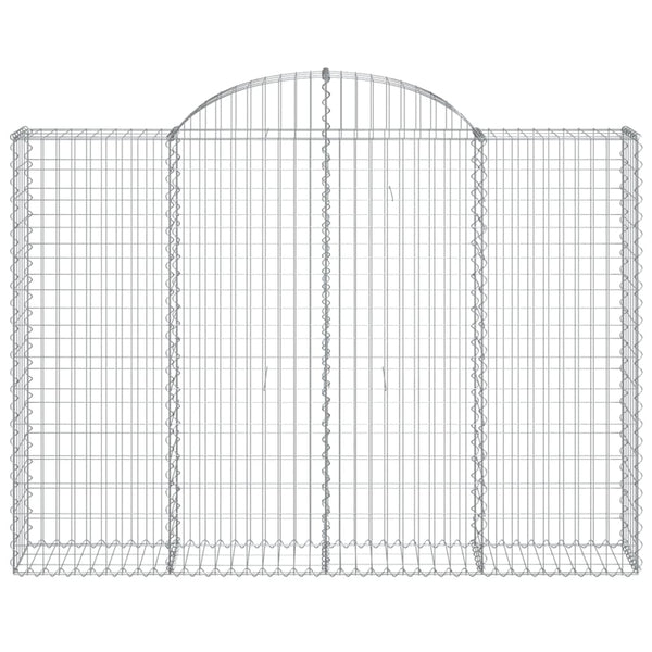 Gabionen mit Hochbogen 14Stk. 200x30x140/160cm Verzinktes Eisen