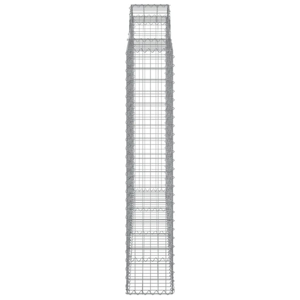 Gabionen mit Hochbogen 2 Stk. 200x30x160/180cm Verzinktes Eisen