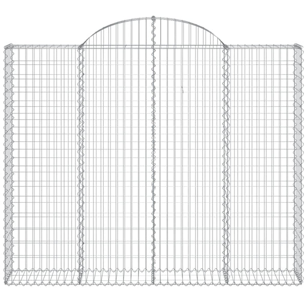 Gabionen mit Hochbogen 5 Stk. 200x30x160/180cm Verzinktes Eisen