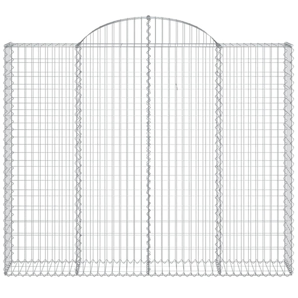 Gabionen mit Hochbogen 6 Stk. 200x30x160/180cm Verzinktes Eisen