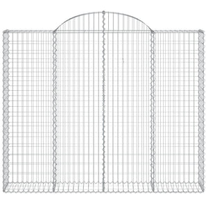 Gabionen mit Hochbogen 7 Stk. 200x30x160/180cm Verzinktes Eisen
