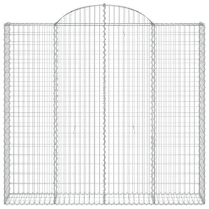 Gabionen mit Hochbogen 2 Stk. 200x30x180/200cm Verzinktes Eisen